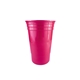 aerial view a neon pink 16 oz double wall cup, image 1 of 2