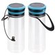 aerial view a blue light - up 20 oz tritan(r) bottle + solar lantern, image 1 of 2