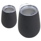 aerial view a black cabernet 10 oz vacuum insulated stainless steel wine goblet, image 1 of 2