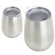 aerial view a silver cabernet 10 oz vacuum insulated stainless steel wine goblet, image 1 of 2