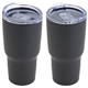 aerial view a black odyssey 30 oz stainless steel / polypropylene travel tumbler, image 1 of 2