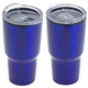 aerial view a blue odyssey 30 oz stainless steel / polypropylene travel tumbler, image 1 of 2