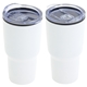 aerial view a white odyssey 30 oz stainless steel / polypropylene travel tumbler, image 1 of 2