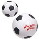 aerial view a white/black large soccer ball stress reliever, image 1 of 2