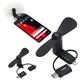 aerial view a black android, apple or type - c cellphone fan, image 1 of 3