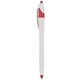 aerial view a white with red trim black refill archer2 pen w / colored accents ballpoint pen, image 1 of 2