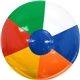 aerial view a white & blue & red & green & orange & yellow 16 multi - colored beach ball, image 1 of 6
