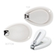 aerial view a white gentle care baby nail clipper, image 1 of 2
