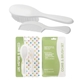 aerial view a white baby brush comb set, image 1 of 3