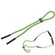 a light green w/black rubber grips and slider adjustable sunglass strap