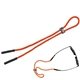 a orange w/black rubber grips and slider adjustable sunglass strap