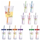 a group of 24 oz good value(tm) clear tumbler with colored lid