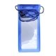 aerial view a blue large waterproof cell phone bag, full color digital, image 1 of 2