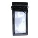 aerial view a black large waterproof cell phone bag, full color digital, image 1 of 2