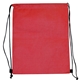 aerial view a red criss cross nw drawstring backpack, full color digital, image 1 of 2