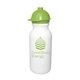 a white bottle & lime green lid 20 oz value cycle bottle w / safety helmet push n pull cap