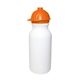 aerial view a white bottle & orange lid 20 oz value cycle bottle w / safety helmet push n pull cap, image 1 of 2