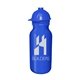 a blue bottle & blue lid 20 oz value cycle bottle w / safety helmet push n pull cap