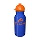 a blue bottle & orange lid 20 oz value cycle bottle w / safety helmet push n pull cap