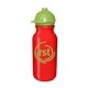 a red bottle & lime green lid 20 oz value cycle bottle w / safety helmet push n pull cap