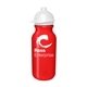 a red bottle & white lid 20 oz value cycle bottle w / safety helmet push n pull cap