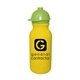 a yellow bottle & lime green lid 20 oz value cycle bottle w / safety helmet push n pull cap