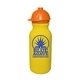 a yellow bottle & orange lid 20 oz value cycle bottle w / safety helmet push n pull cap
