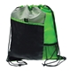 aerial view a lime w/grey polyester drawstring sportspack bag - 14 x 17.5, image 1 of 2