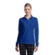 aerial view a blue sapphire nike ladies long sleeve dri - fit stretch tech polo - colors, image 1 of 6