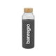 aerial view a graphite h2go bali 18 oz glass water bottle with bamboo lid - graphite, image 1 of 4