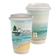 16 oz Full Color Seaside Paper Cup With Lid