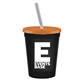 Promotional Personalized 16 oz Stadium Plastic Tumbler Cup With Lid Straw