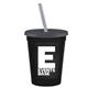 Promotional Personalized 16 oz Stadium Plastic Tumbler Cup With Lid Straw