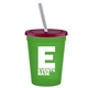 Promotional Personalized 16 oz Stadium Plastic Tumbler Cup With Lid Straw