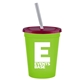 Promotional Personalized 16 oz Stadium Plastic Tumbler Cup With Lid Straw