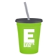 Promotional Personalized 16 oz Stadium Plastic Tumbler Cup With Lid Straw