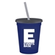 Promotional Personalized 16 oz Stadium Plastic Tumbler Cup With Lid Straw