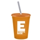 Promotional Personalized 16 oz Stadium Plastic Tumbler Cup With Lid Straw