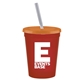 Promotional Personalized 16 oz Stadium Plastic Tumbler Cup With Lid Straw
