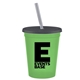 Promotional Personalized 16 oz Stadium Plastic Tumbler Cup With Lid Straw