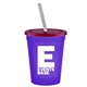 Promotional Personalized 16 oz Stadium Plastic Tumbler Cup With Lid Straw