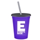Promotional Personalized 16 oz Stadium Plastic Tumbler Cup With Lid Straw