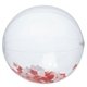 16 Red And White Color Confetti Filled Round Clear Beach Ball