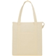 aerial view a cream the hercules non - woven insulated grocery tote - 13 x 15, image 1 of 5