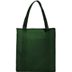 aerial view a hunter green the hercules non - woven insulated grocery tote - 13 x 15, image 1 of 7