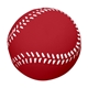 aerial view a red baseball shape stress reliever, image 1 of 2