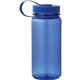aerial view a transparent royal blue montego 21 oz sports bottle, image 1 of 2