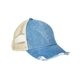 a light denim/ tan adams distressed ollie cap - all