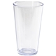 aerial view a clear 16 oz pub lite polystyrene plastic glass, image 1 of 3