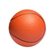 aerial view a orange polyurethane basketball stress reliever, image 1 of 2